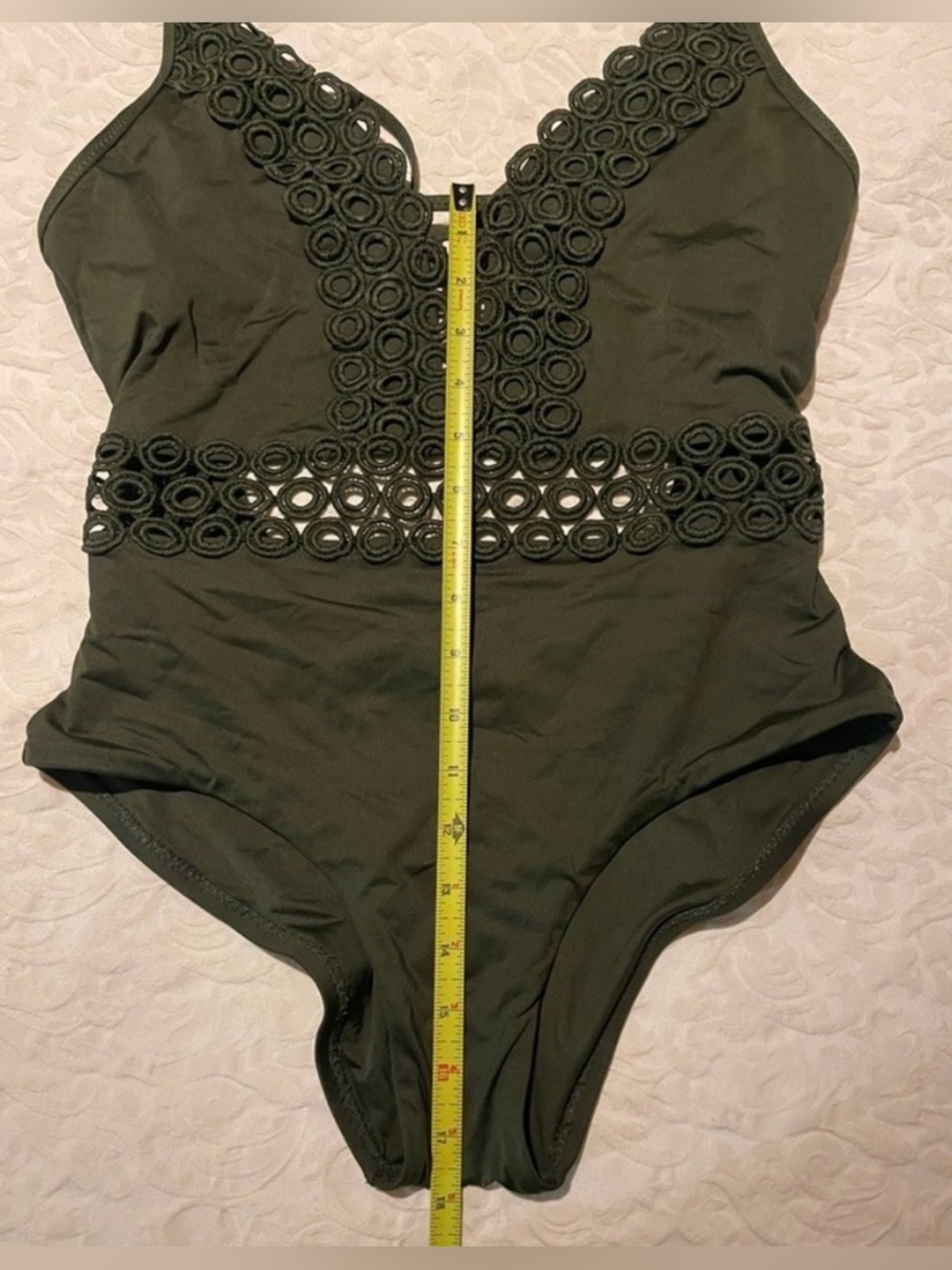Becca Olive Green One-Piece Swimsuit - Picture 4 of 7